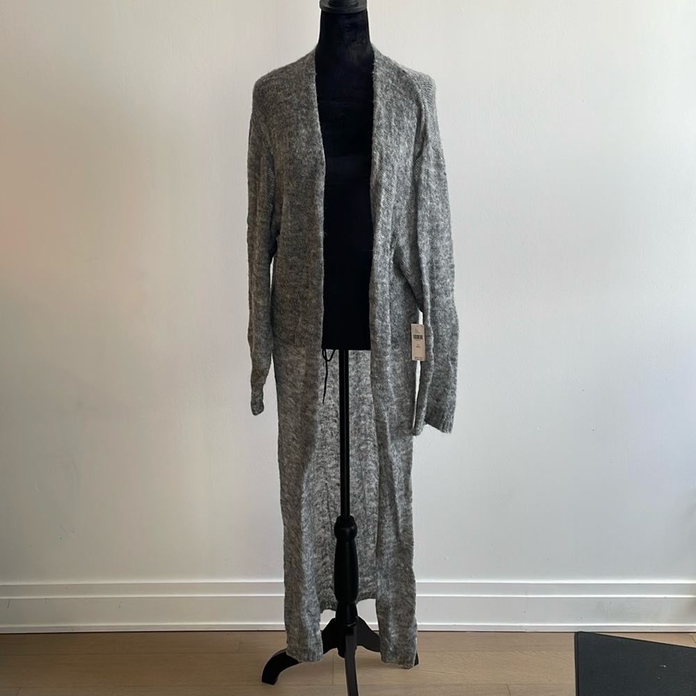 Anthropologie grey sweater duster